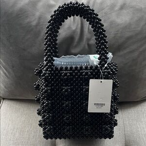 Black Beaded Handbag like Shrimps design-excellent quality-New